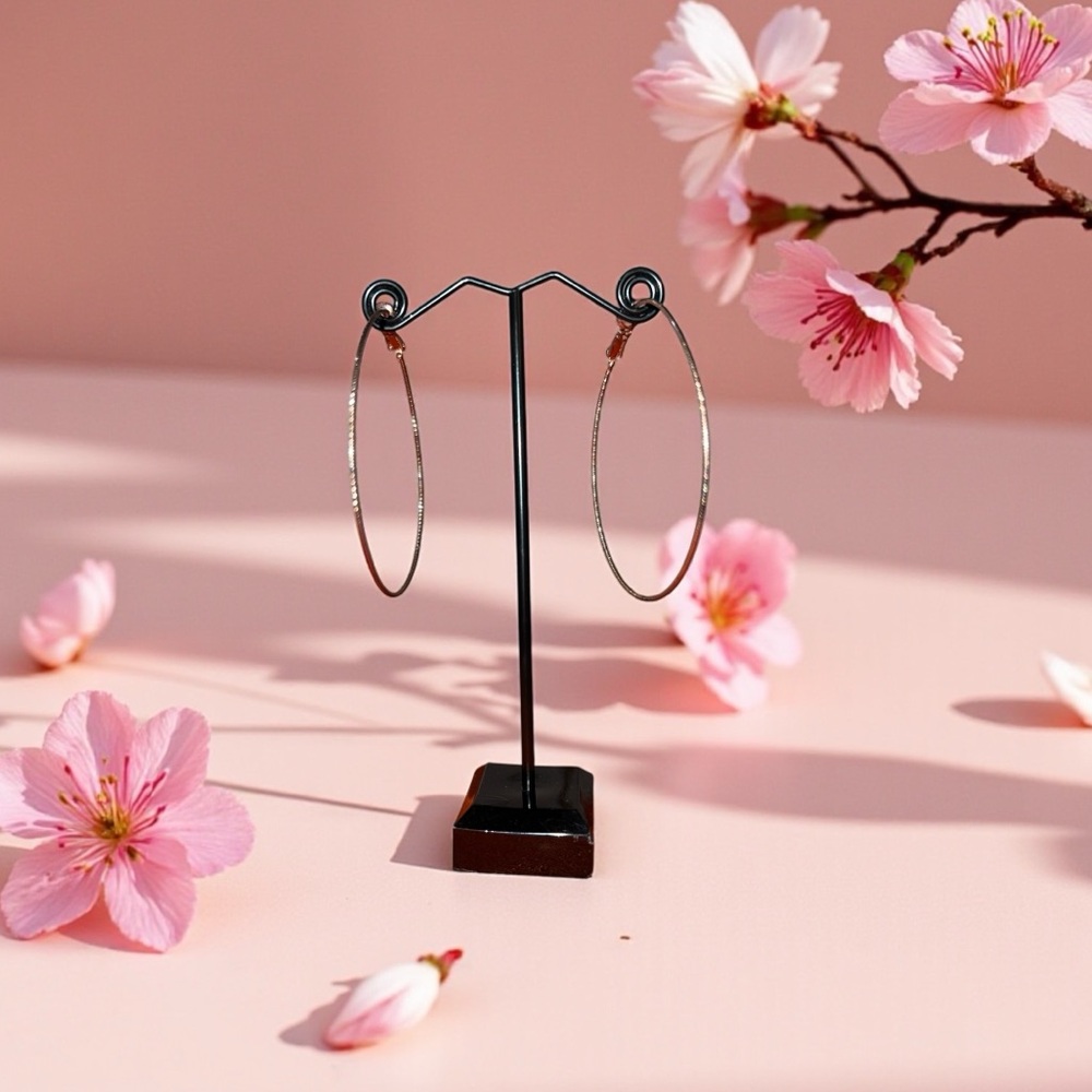 Elegant Rose Gold Plated Hoop Earrings